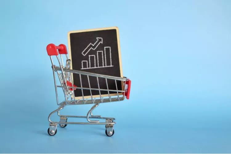 Concept de vente en ligne en croissance