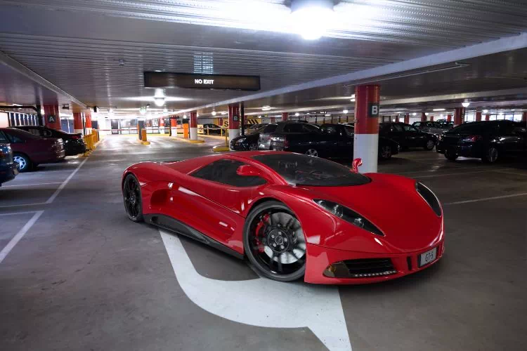 Parking d'une entreprise de location de voitures