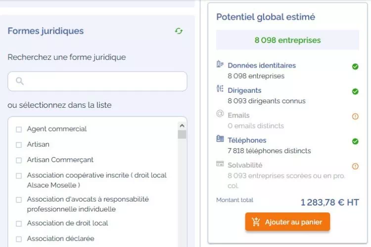 Sélection faite : il ne reste plus qu'à ajouter la sélection au panier et payer