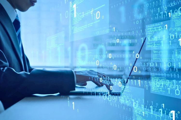 Consultant en systèmes informatiques en plein travail