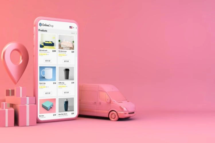 Représentation de l'aspect logistique du commerce en ligne
