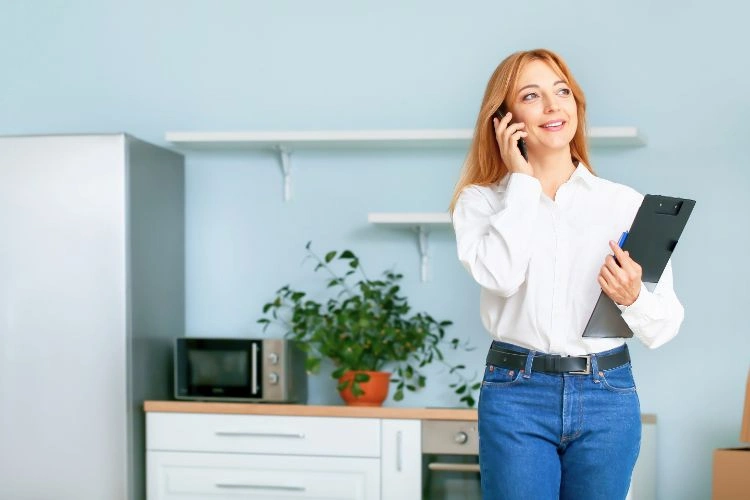 Femme en plein travail