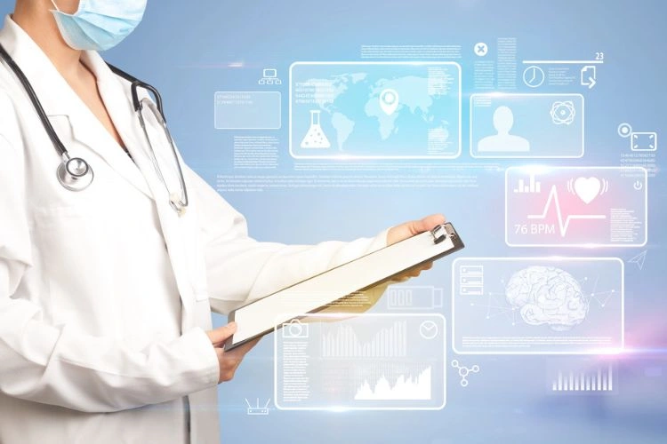 Médecin en pleine utilisation d'intelligence Artificielle