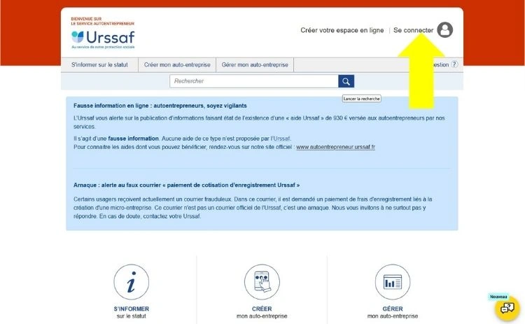 Cliquer sur Se connecter