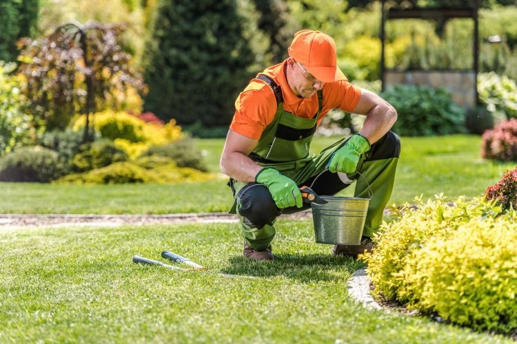 Jardinier en plein travail