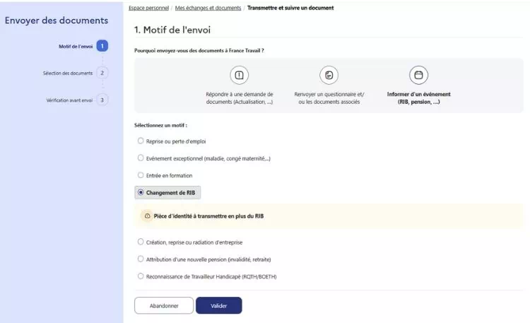 Changement de RIB