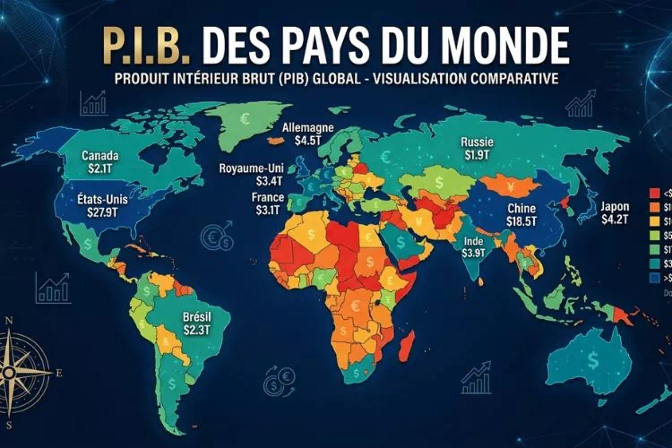 Représentation du PIB des pays du monde