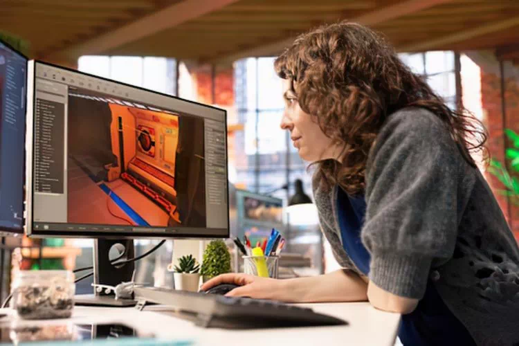 Femme en pleine animation 3D